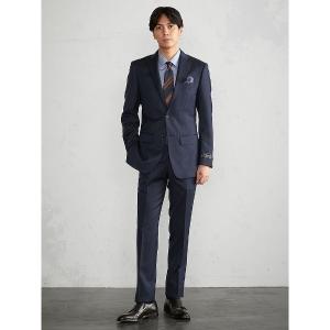 メンズ 「Super110'S」WEB限定スーツ　ウール100％　ヘリンボーン　グレー/ネイビー｜zozo