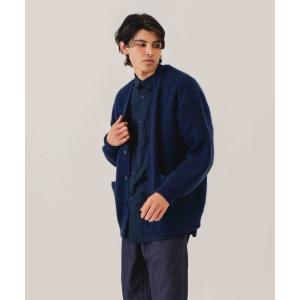 セーター ニット WASHI＆MOHAIR RIB KNIT OVERSIZED CARDIGAN / 和紙混モヘヤ片畦編みVネックカーディガン メン