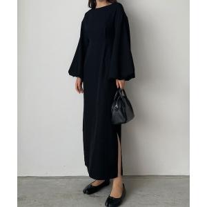 ワンピース パフスリーブIラインワンピース