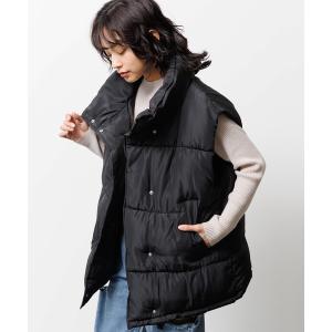 ダウンベスト ベスト オーバーサイズ スタンドカラーエコダウンベスト