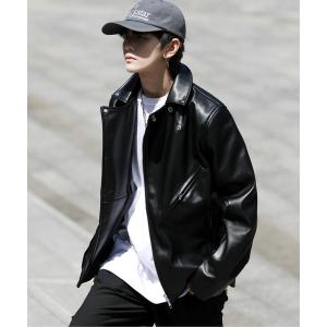 ブルゾン アウター 「83」フェイクレザー ジップ メンズ レディース