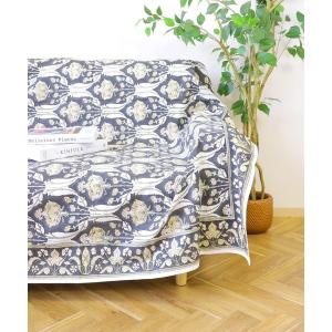 ハンドメイド　マルチカバー　大きめ ブランケット パッチワーク ハンドメイド マルチカバー 210cm×140cm L