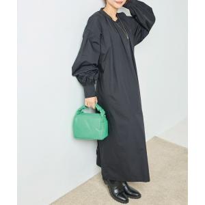 ワンピース TCボリュームギャザーシャツワンピース