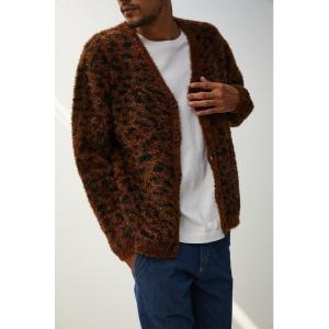 カーディガン メンズ SHAGGY LEOPARD CARDIGAN/シャギーレオパードカーディガン