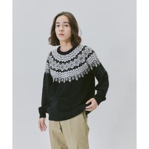 セーター ニット 「BACK NUMBER」求心柄モールクルーニット メンズ レディース