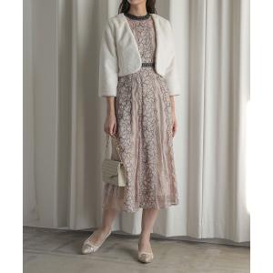 ジャケット ノーカラージャケット エコファーボレロジャケット レディース