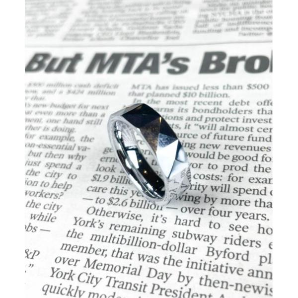 指輪 リング 「サージカルステンレス316L」金属アレルギー対応6.5mm ピラミッドカットリング ...