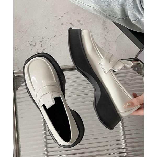 ローファー プラットフォームボリュームローファー レディース