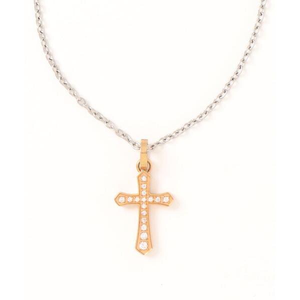 ネックレス 「サージカルステンレス316L」金属アレルギー対応　ジルコニアクロスネックレス レディー...