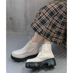 ブーツ 「sesenta」トラックソール チロリアン風 「厚底」レースアップブーツ レディース