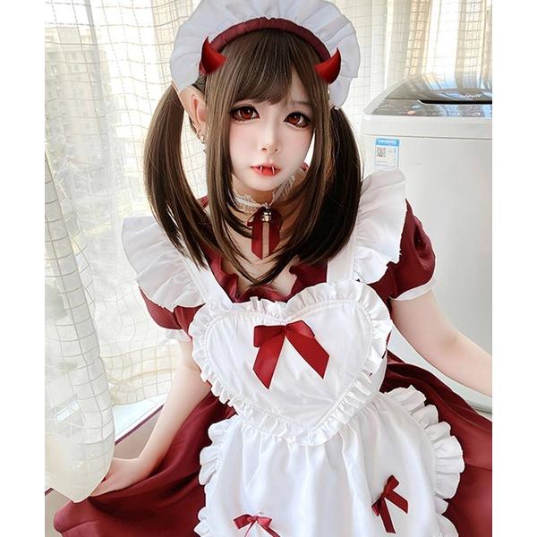 コスプレ コスプレ リボン×フリル ミニスカメイド レディース ホワイトデー 記念日
