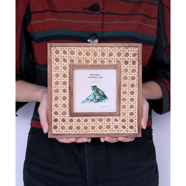 写真立て TEAKWOOD＆RATTAN FRAME 01