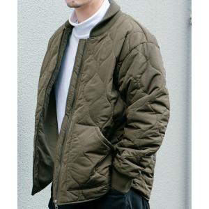 ジャケット ブルゾン 中綿キルティング リブ衿ブルゾン