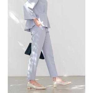 パンツ スラックス パウドレ タック テーパード パンツ