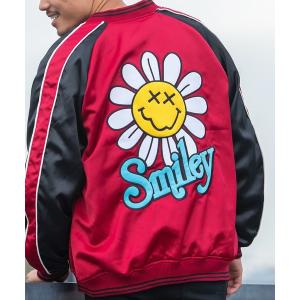 スカジャン メンズ 「SMILEY FACE/スマイリーフェイス」フラワースマイルスカジャン｜zozo