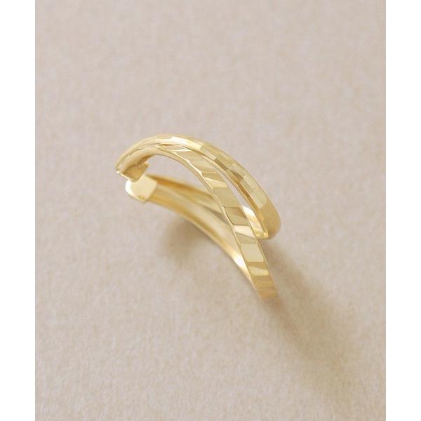 イヤーカフ 「 フワットイヤリングス」 K10 ツインシャインカットライン イヤーカフ( YG) レ...