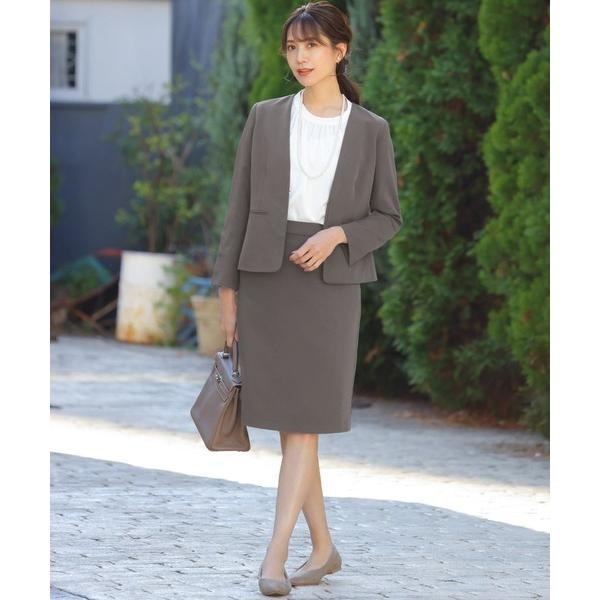 セットアップ カラーレスジャケット タイトスカート  セットアップ スーツ フォーマル セレモニー ...