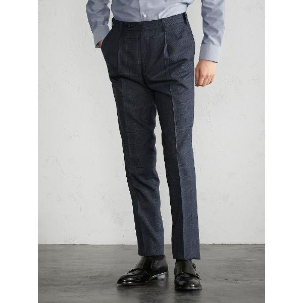 スラックス TWセットアップ　パンツ　グレンチェック　グレー/ネイビー メンズ