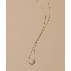 Lilas ピアス ホワイトトパーズメレダイヤC型ピアス K10(両耳