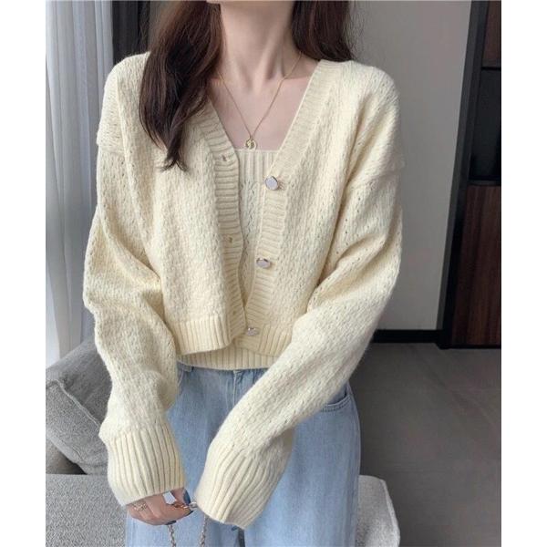 カーディガン ベア付きアンサンブルカーディガン レディース