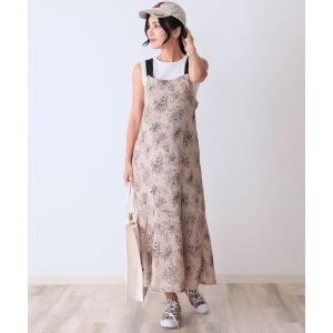 マタニティ スケッチ風総柄キャミワンピ