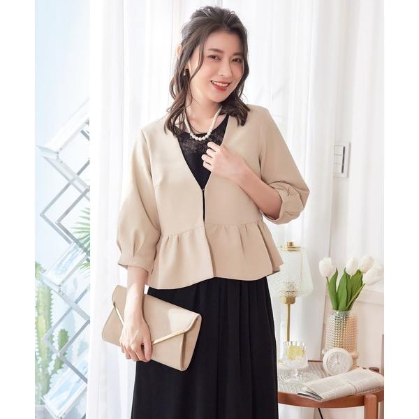 カーディガン ジャケット ボレロ ショートジャケット ノーカラー レディース