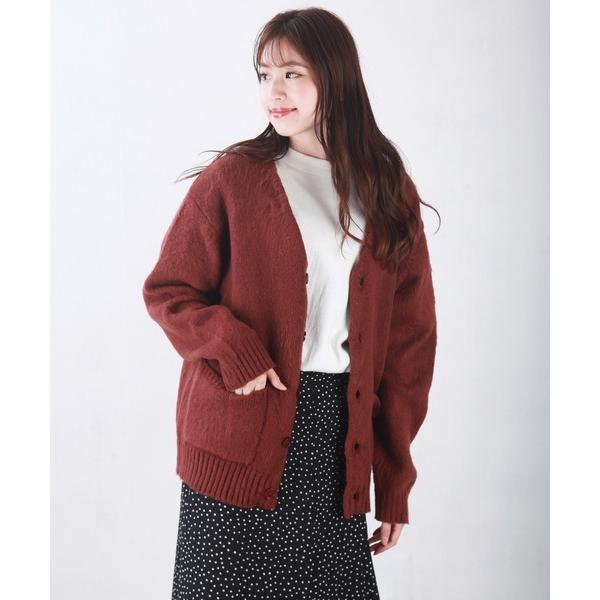 カーディガン モヘヤタッチ起毛 ルーズサイズニットカーディガン メンズ レディース