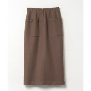 スカート カラーメルトン釦付きタイトスカート