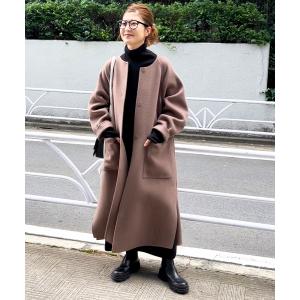 アウター ハイスリットロングリバーコート