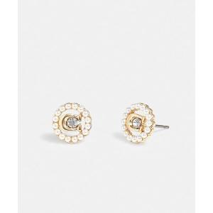 ピアス シグネチャー クリスタル パール スタッド ピアス レディース