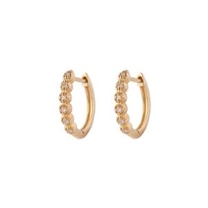 ピアス 6粒ダイヤミルフープピアス レディース