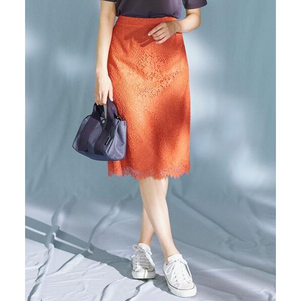 スカート フラワーコードレース Iラインスカート