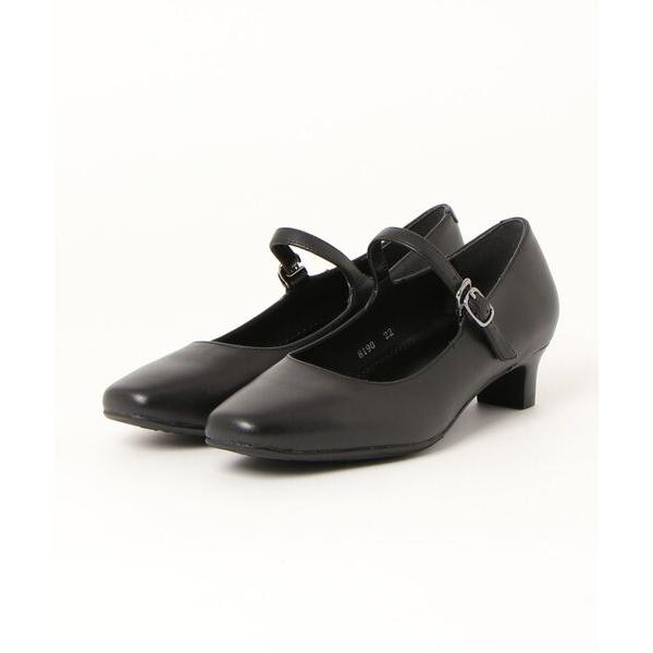 パンプス スクエアトゥワンベルトパンプス