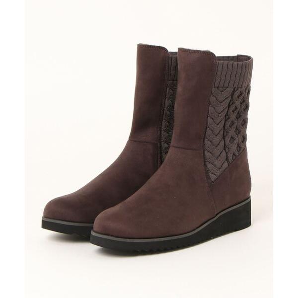 ブーツ バックニットショートブーツ レディース