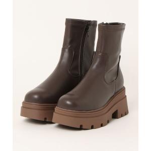 ブーツ Mafmof(マフモフ)厚底トラックソールストレッチブーツ レディース