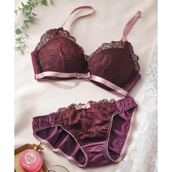 ブラジャー ショーツセット 「選べるデザイン！ノンワイヤーでラクちん谷間メイク」ぷるるん谷間のノンワ...