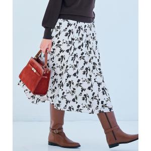 スカート ペイントフラワープリント スカート レディース