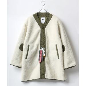 ジャケット ノーカラージャケット ALPHA INDUSTRIES（アルファインダストリーズ）ボア×キルティングジャケット リバーシブル2way レデ