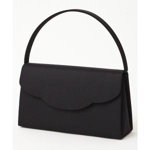 バッグ ハンドバッグ 【喪服用】スカラップデザインブラックバッグ