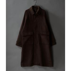 ステンカラーコート メンズ over size shaggy fake wool long coat/オーバーサイズ シャギー フェイクウール ロング｜zozo