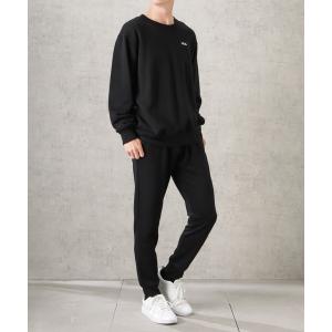 トレーナー スウェット FILA フィラ ワンポイントロゴ刺繍裏起毛トレーナー+スウェットロングパンツ セットアップ メンズ レディース