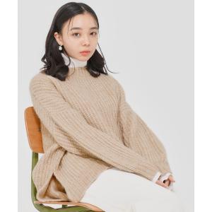 ニット セーター 「ZOZO限定」Muaj.ストレッチ サイドスリット まぜカラーニットプルオーバー レディース