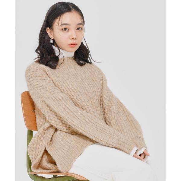 ニット セーター 「ZOZO限定」Muaj.ストレッチ サイドスリット まぜカラーニットプルオーバー...