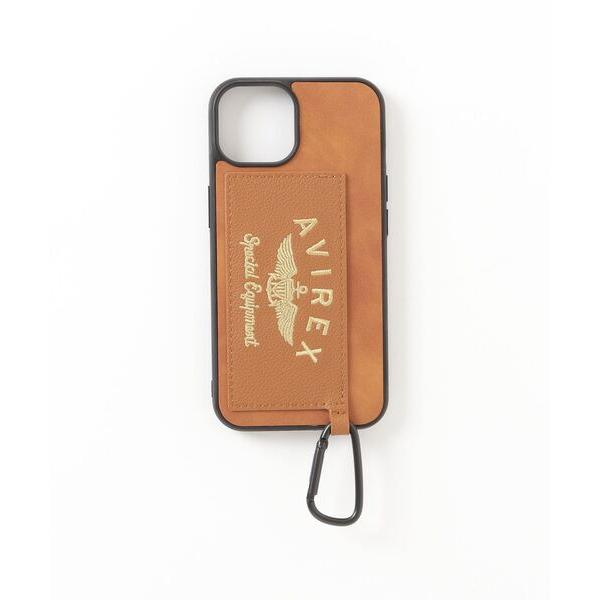 モバイルケース メンズ ｉＰｈｏｎｅ　１４　「カード収納付き背面ケース／ブラウン」