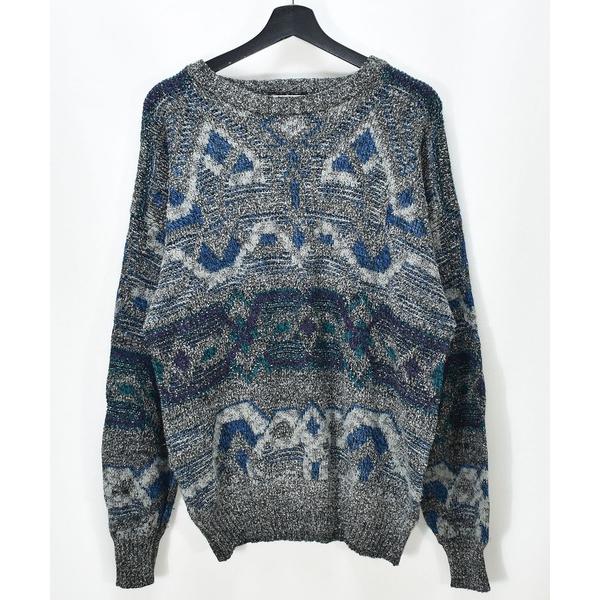 セーター ニット 「ヴィンテージ古着」90's method デザインニット アクリルニット メンズ...