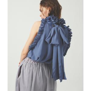 シャツ ブラウス ギャザーメロウフリルホルターネックブラウス