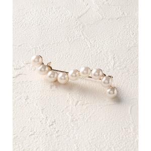 ブローチ パール調ラインブローチ