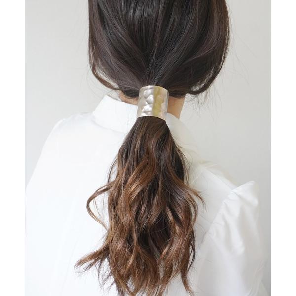 ヘアピン 艶消し メタル ワイド ポニーフック ヘアカフ