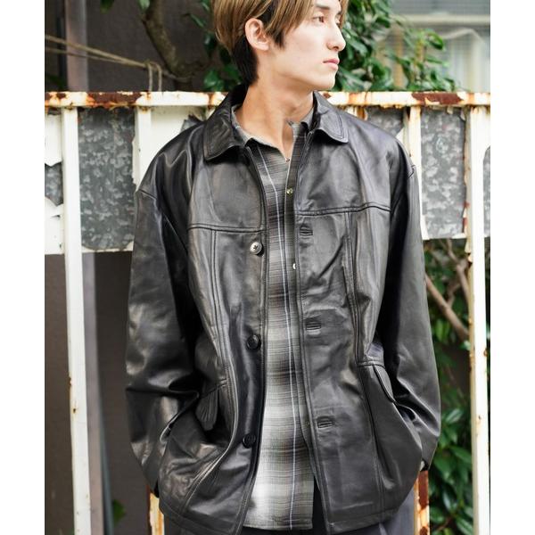 コート ジャケット TOWN CRAFT/タウンクラフト LEATHER BBP CAR COATレ...