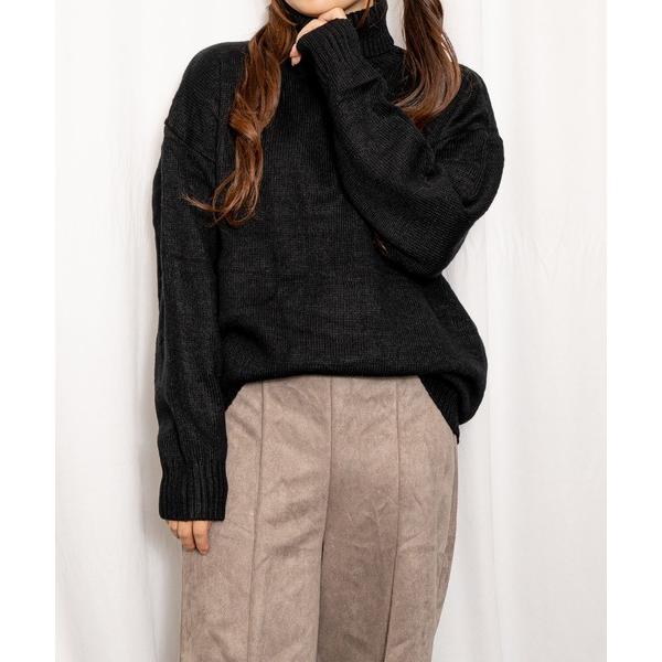 ニット セーター オーバーサイズ ざっくりタートルネック ニット レディース メンズ